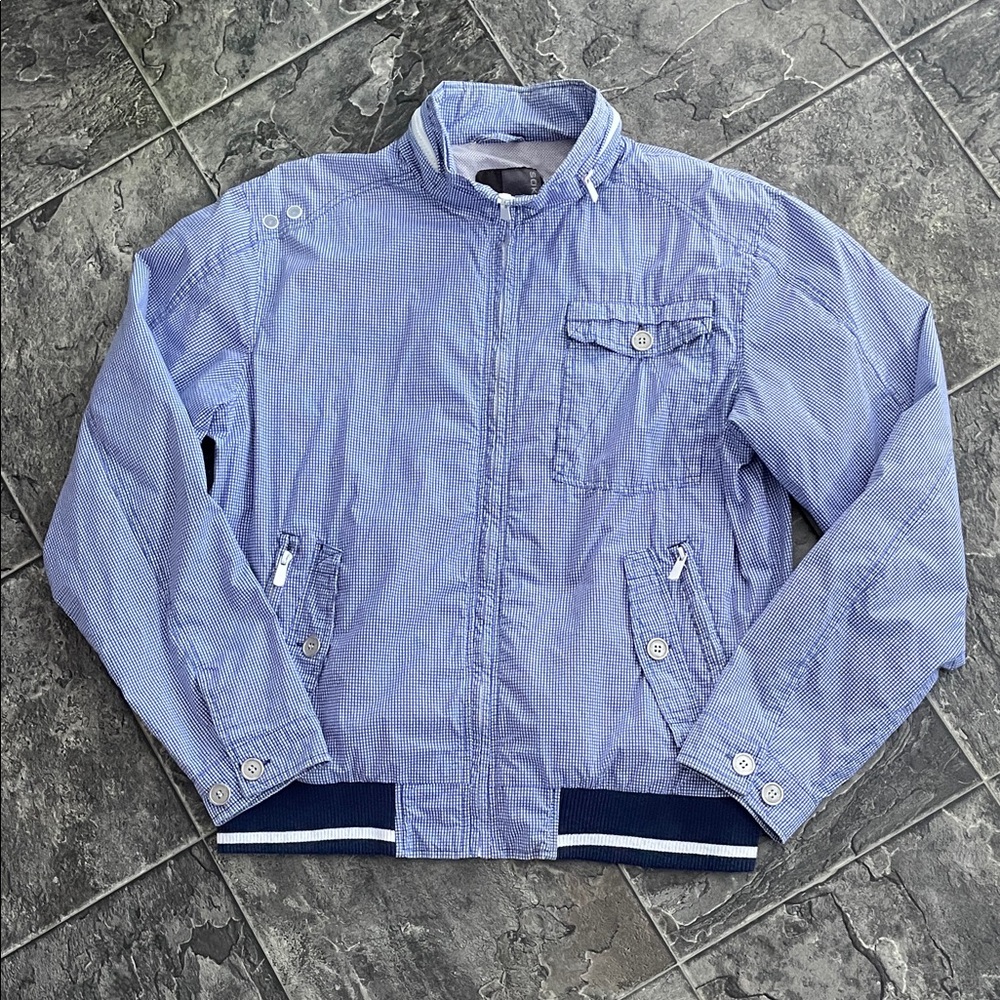 SOKOOL Men's Lightweight Checkered Bomber Zip Jacket Preppy Coastal Outdoor
